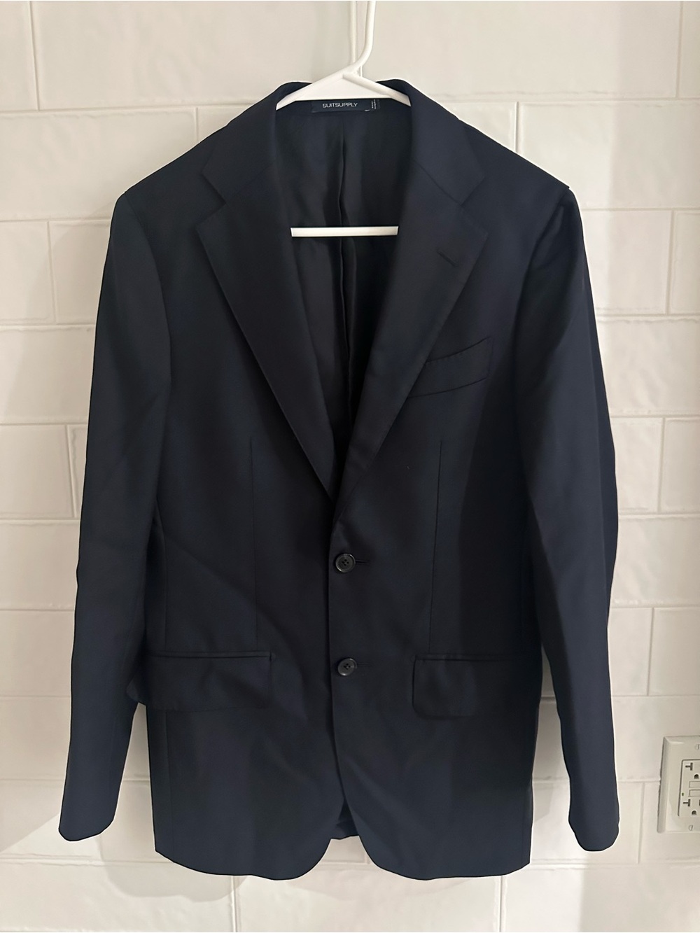 Suitsupply Havana Tailored Fit Navy Blue VBC Wool 2pc Suit Set Mens 38S (32x28)